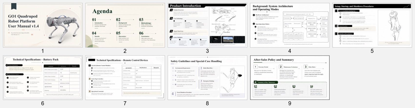 Overview of the nine-slide Tosea AI output