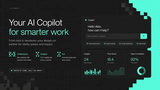 Dark Mode AI Copilot SaaS Product Pitch Deck