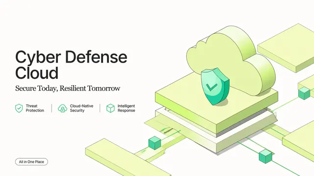 Cyber Defense Cloud Isometric Technology Pitch Deck