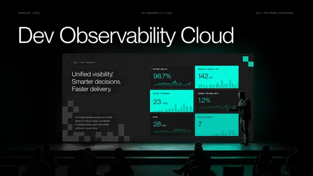 Dark Mode Tech Observability & Cloud Metrics Deck
