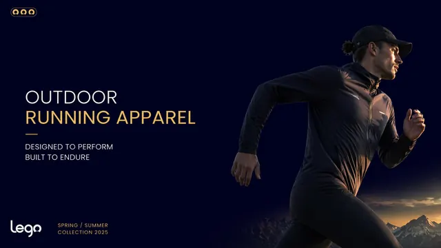 Navy and Gold Outdoor Running Brand Lookbook