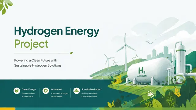 Hydrogen Energy Pitch Deck with Teal & Green Accents