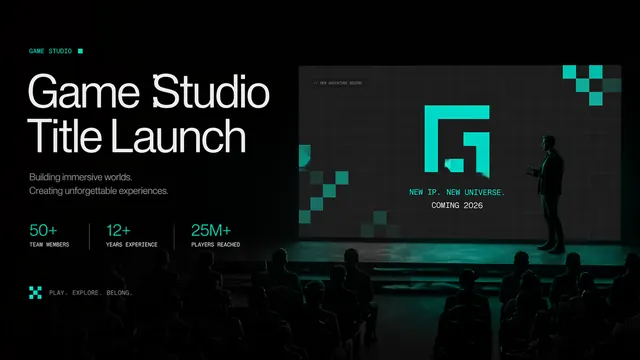 Dark Cyberpunk Game Launch & Tech Pitch Deck
