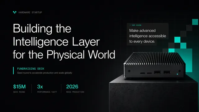 Dark Industrial Hardware Tech Pitch Deck Template