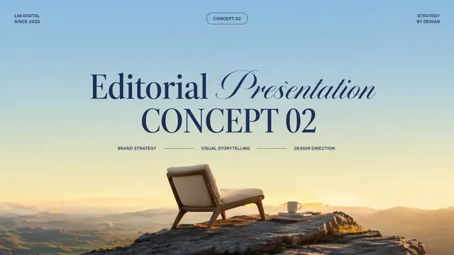 Editorial Serif Pitch Deck with Cinematic Landscape Imagery