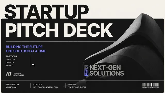 Modern High-Contrast Tech Startup Pitch Deck