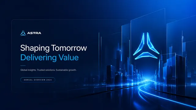 Astra Navy Blue Financial Annual Report Template
