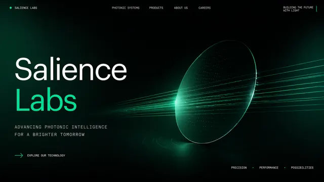 Salience Labs Dark Photonic AI Pitch Deck Template