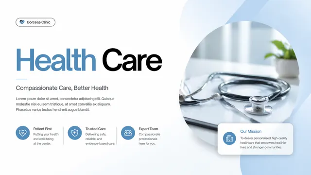 Blue Soft-Focus Medical & Healthcare Pitch Deck