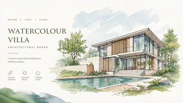 Watercolor Villa Architectural Moodboard & Pitch Deck