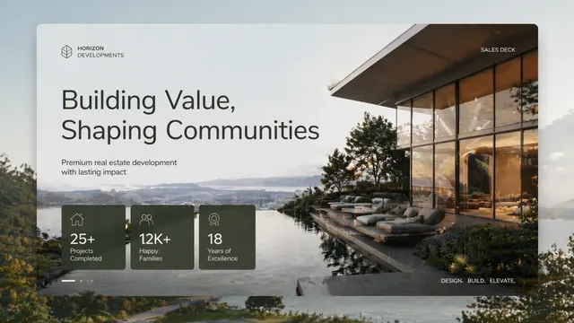 Modern Real Estate Developer Sales Deck Template