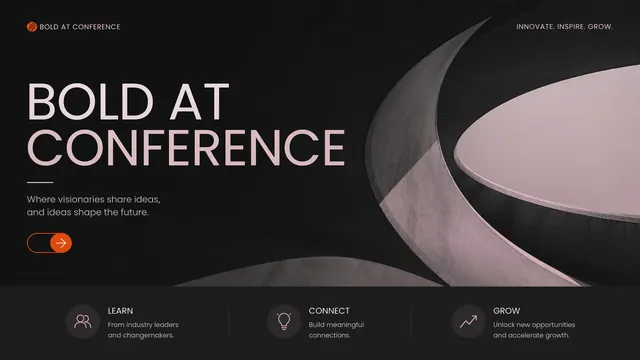 Dark High-Contrast Conference Presentation Deck