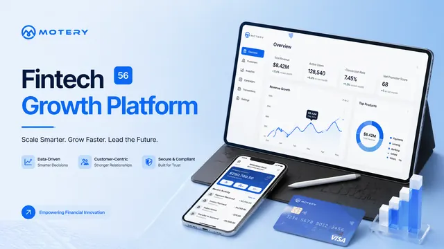 Fintech Growth Navy & Azure SaaS Pitch Deck