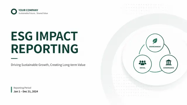 ESG Impact Reporting Deck with Data Visualization