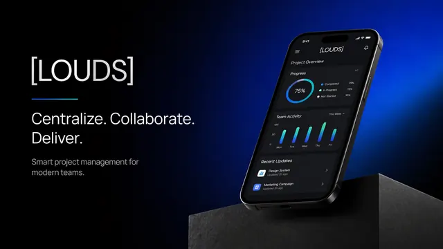 C-Louds Dark Mode SaaS & AI Pitch Deck Template