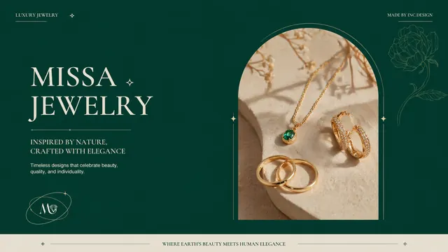 Emerald Green Luxury Jewelry Pitch Deck Template