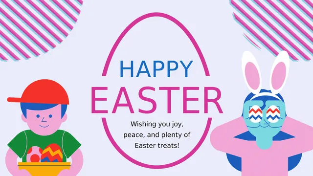 Easter Fun Illustrated Quiz and Greeting Template