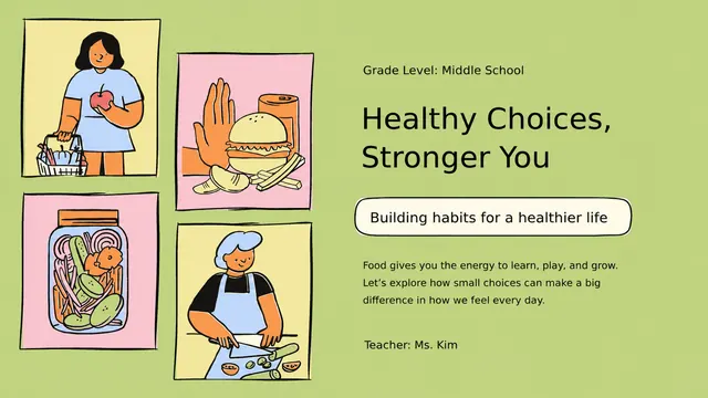 Healthy Habits Pastel Illustrated Educational Deck