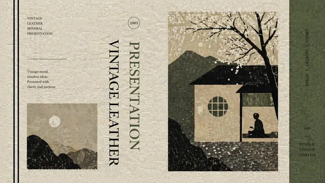 Vintage Leather & Cabin Illustration Presentation