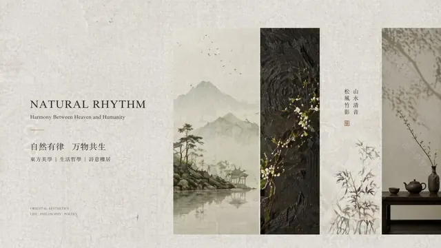 Zen-Inspired Oriental Landscape Presentation Deck