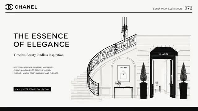 Monochrome Editorial Layout with Architectural Line Art