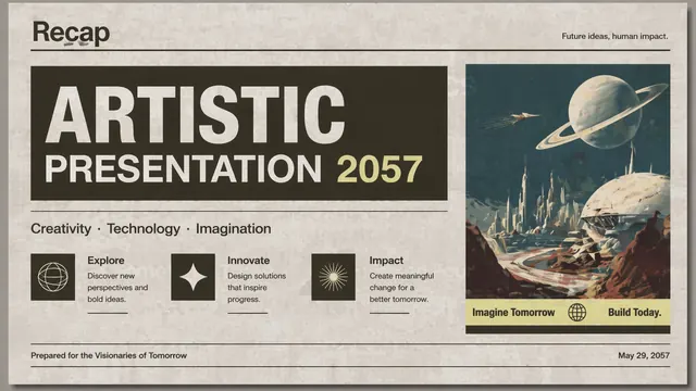 Retro-Futurist Newspaper Editorial Presentation