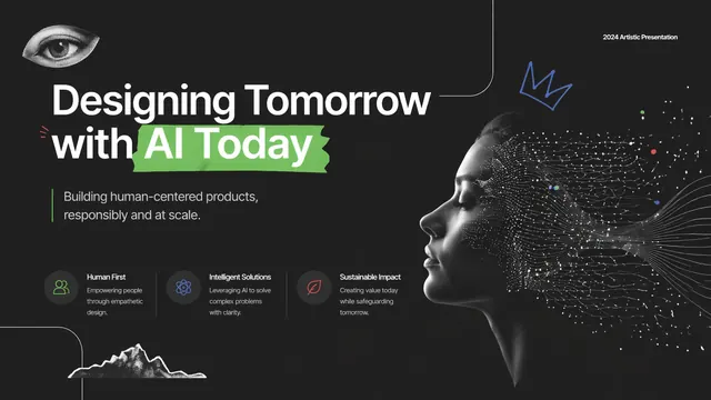 AI Visionary Dark: Cinematic Tech Pitch Template