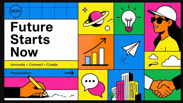 Vibrant Pop Art Pitch Deck with Comic Illustrations
