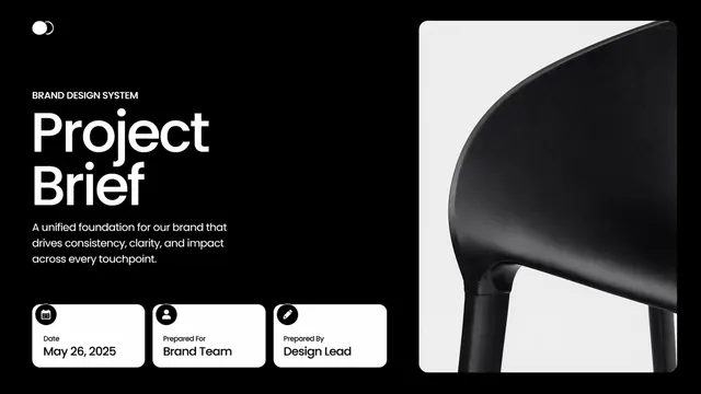 Monochrome Brand Brief with Bold Sans-Serif Typography