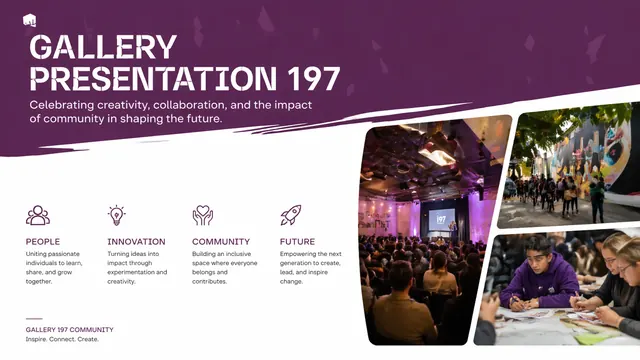Gallery Community Purple Creative Presentation Deck