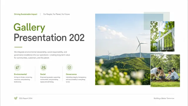 ESG Greenery Report: Sustainability Deck with Moss Tones
