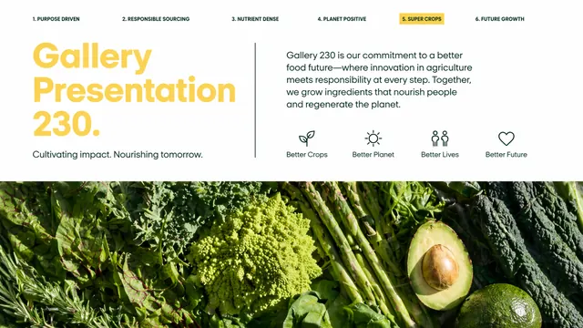 Harvest Green Report: Sustainable Agriculture Deck