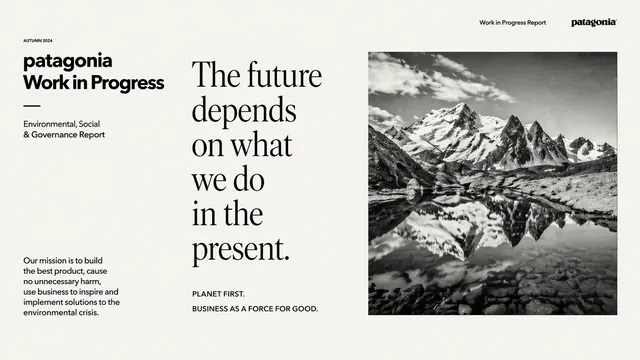Patagonia ESG Report: Editorial Sustainability Design
