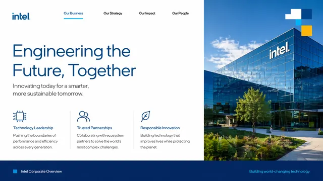 Corporate Blue Tech Strategy & Company Profile Deck
