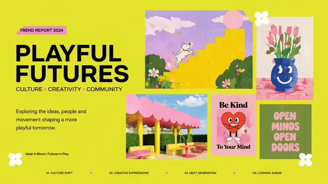 Playful Futures 3D Illustration & Trend Report Template