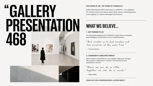 Gallery Exhibit Minimal Editorial Presentation Template