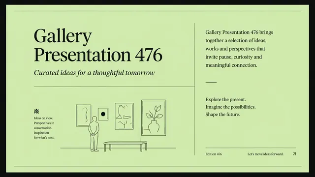 Gallery Exhibit Minimal Editorial Pitch Deck