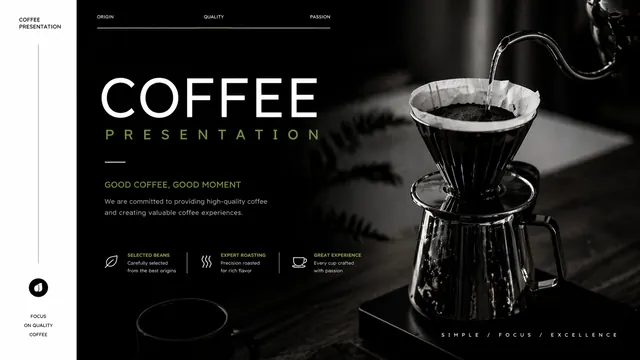 Minimalist Dark Roast Coffee Brand Pitch Deck