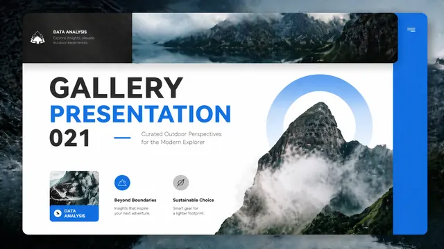 Mountain Gallery Blue Editorial Brand Template