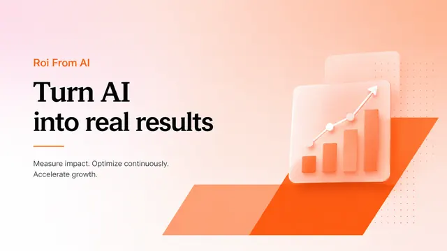 AI ROI Pitch Deck: Data-Driven Peach & Orange Visuals