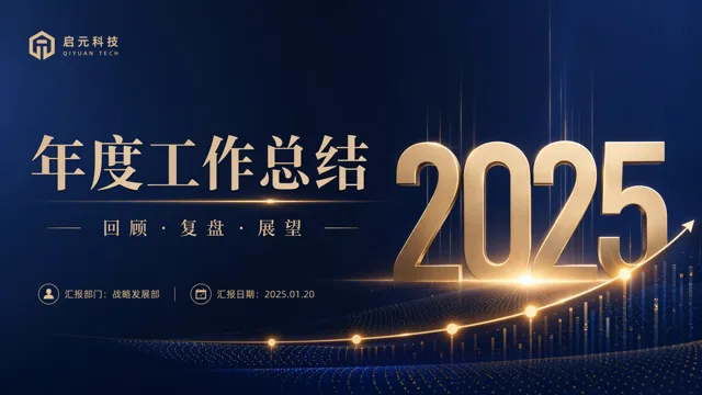 Midnight Blue and Gold 2025 Annual Review Template