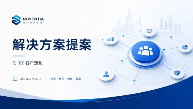 Tech Blue Sales Proposal Deck for B2B Solutions