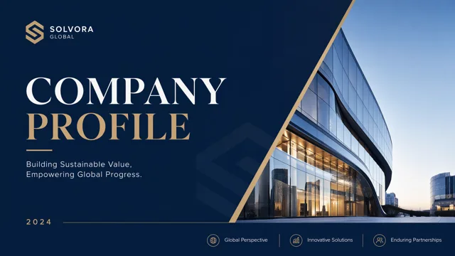 Navy and Gold Executive English Company Profile