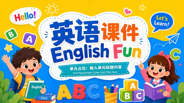 Cartoon English Courseware Template for Young Learners