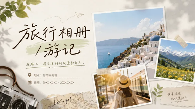Scrapbook Style Nature & Travel Photo Album Template
