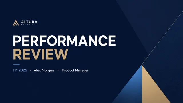 Executive Performance Review Deck in Navy and Gold