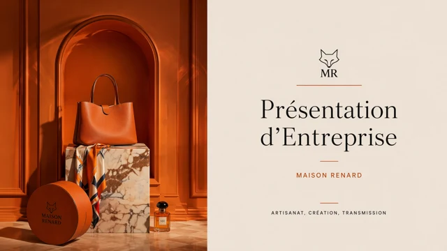 French Luxury Heritage Orange Presentation Template