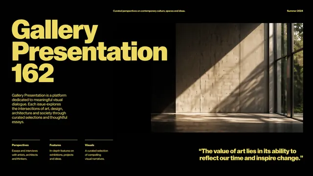 Gallery Editorial Presentation for Art and Design