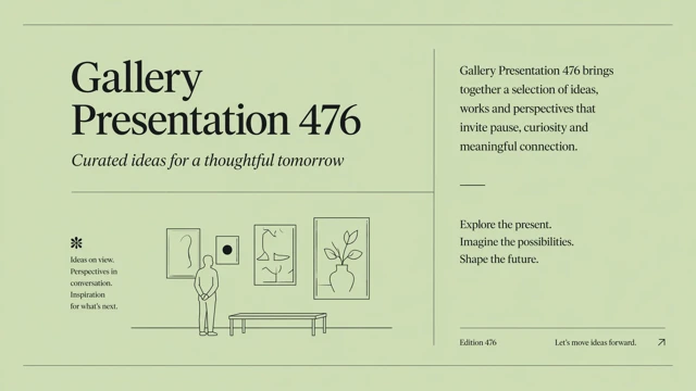 Gallery Exhibit Minimal Editorial Pitch Deck